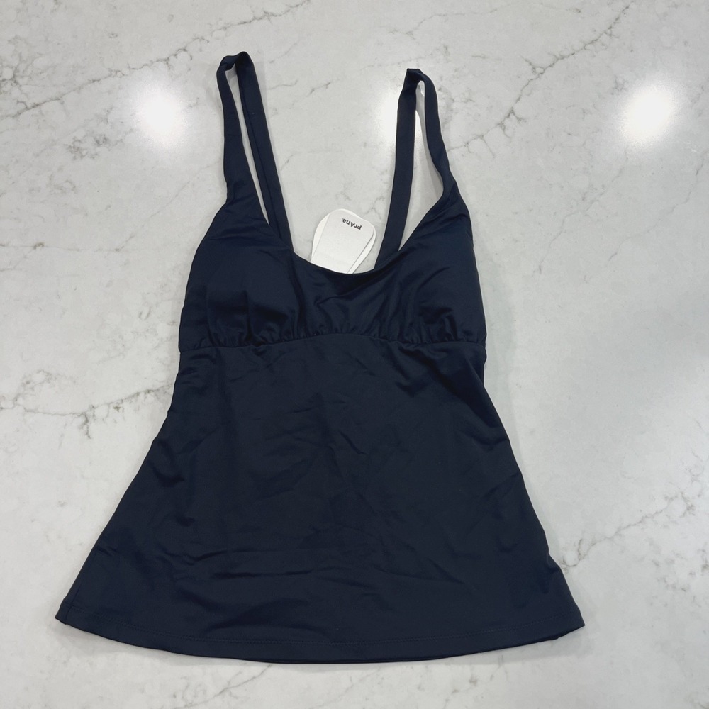 prAna NEW XS Mallorca Tankini Swim Top Black Padded Adjustable Tie Back